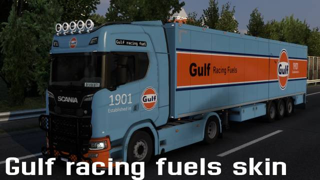 Gulf Racing fuel paint job